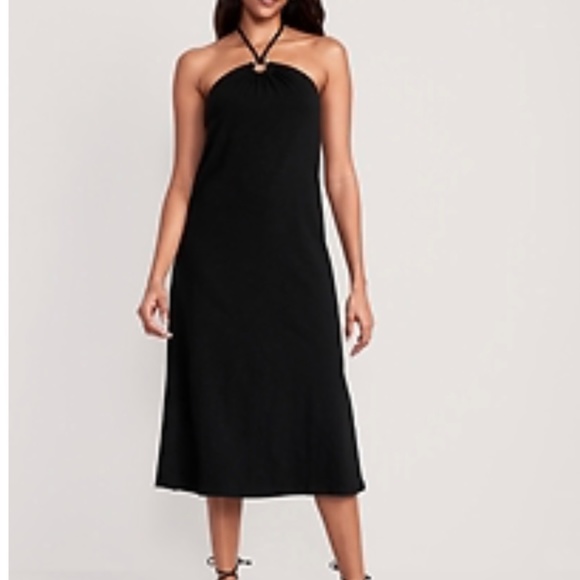NWT Old Navy Slub-Knit Halter Midi Shift Dress L - Picture 1 of 12